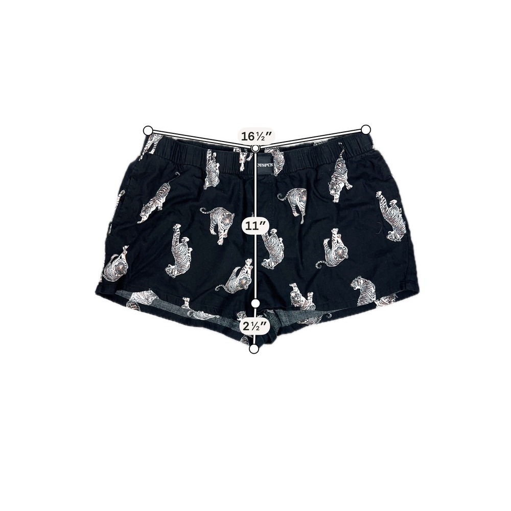 Joyspun Black Boxer Shorts with Tiger Design - SIZE L Loungewear Animal Print - Picture 6 of 6